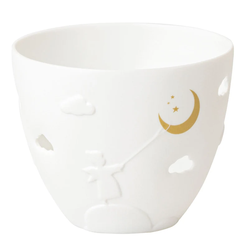 Räder - Portacandele in porcellana tealight - Vasetto Paesaggio con Luna 6,5x8cm