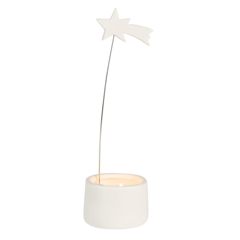 Räder - Portacandele in porcellana tealight - Stella cometa 6x18,5cm