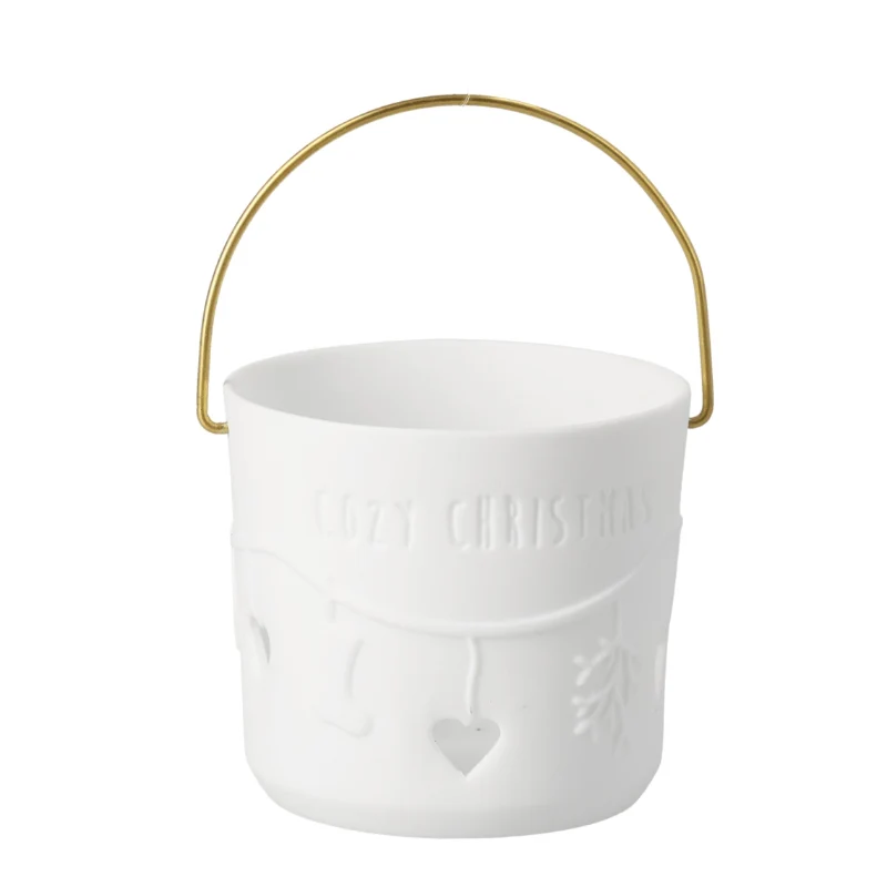 Räder - Portacandele in porcellana tealight - Lanterna con manico Cozy Christmas 5,5x6cm
