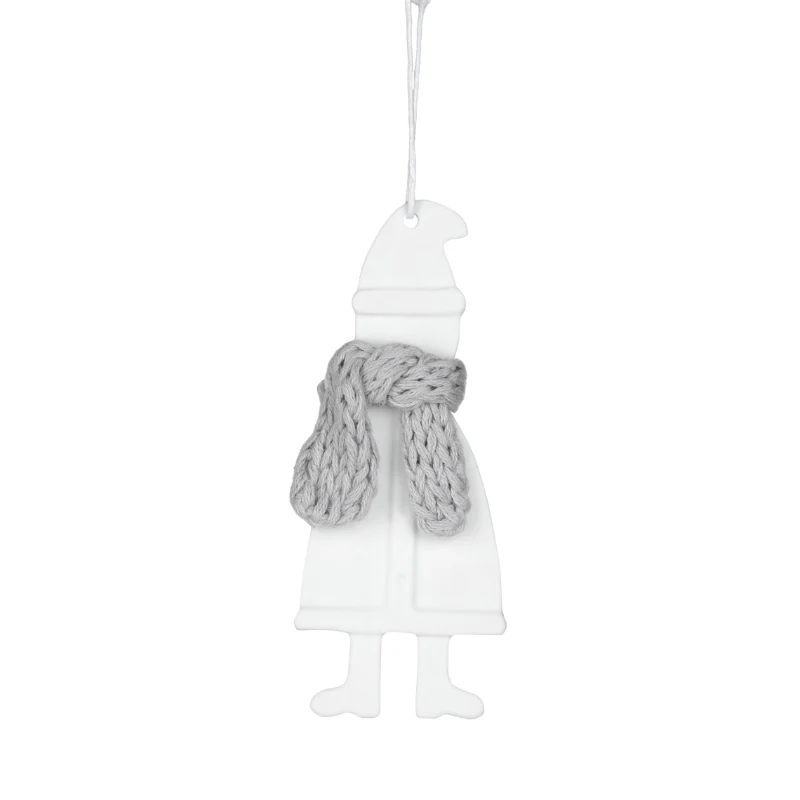 Räder - Decorazione da appendere in porcellana - Omino con sciarpa Natale 4,5x10,5cm