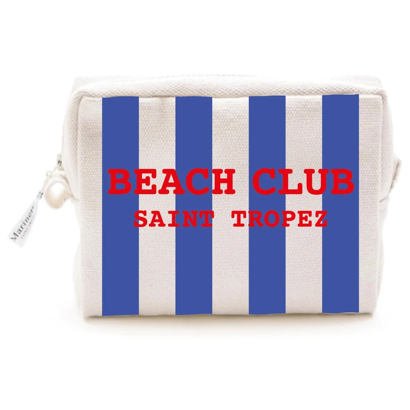 Trousse in Cotone con Scritta Ricamata - Beach Club