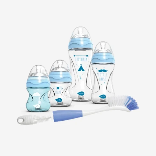 Set regalo 4 biberon anti-colica + scovolino per biberon e tettarelle - 10051