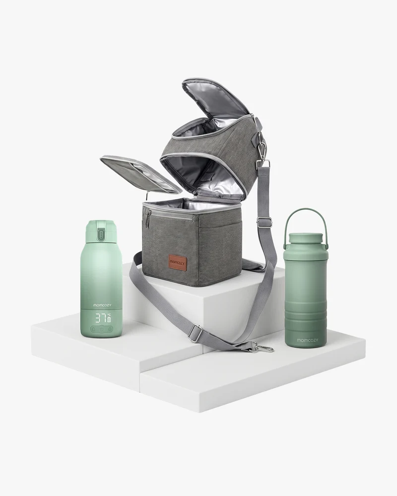 Kit On-the-Go: Scaldabiberon, Refrigeratore per Biberon e Borsa Termica per Latte Materno