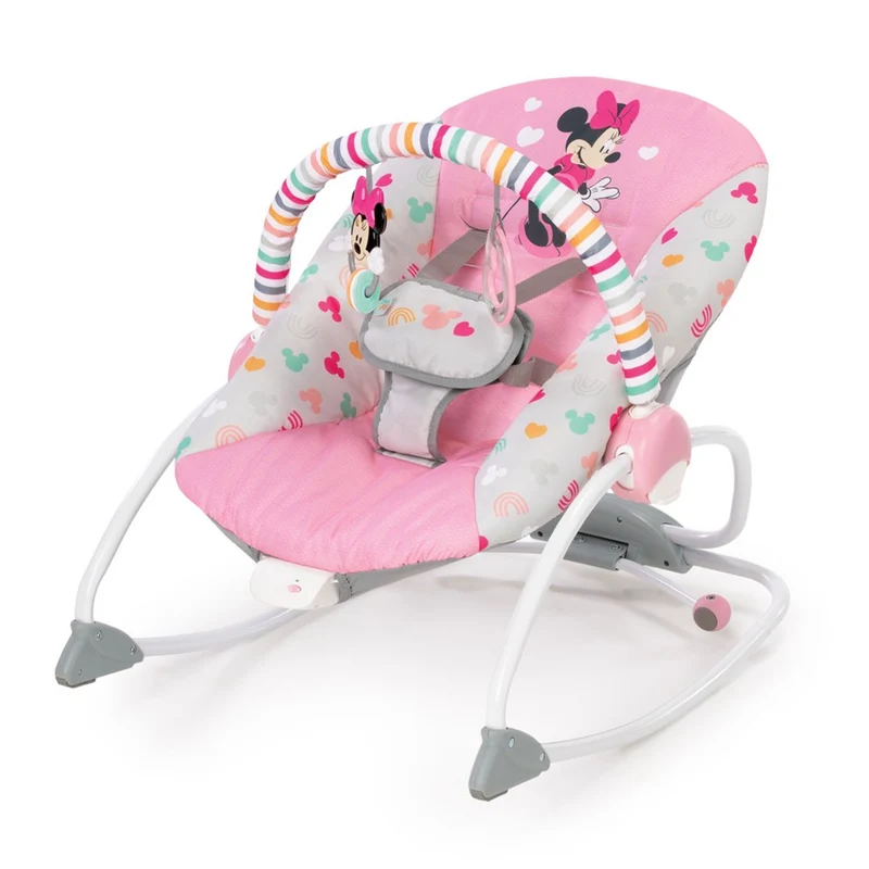 Sdraietta DISNEY ROCKER fino ai 18 kg reclinabile con Vibrazioni e Arco Giochi