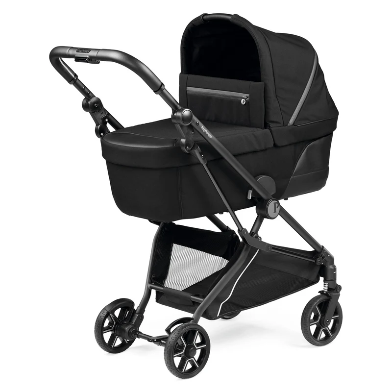 TRIO LOUNGE + Base Isofix VIVACE Peg Perego LIQUORICE - Leggero e Compatto, Ovetto Reclinabile