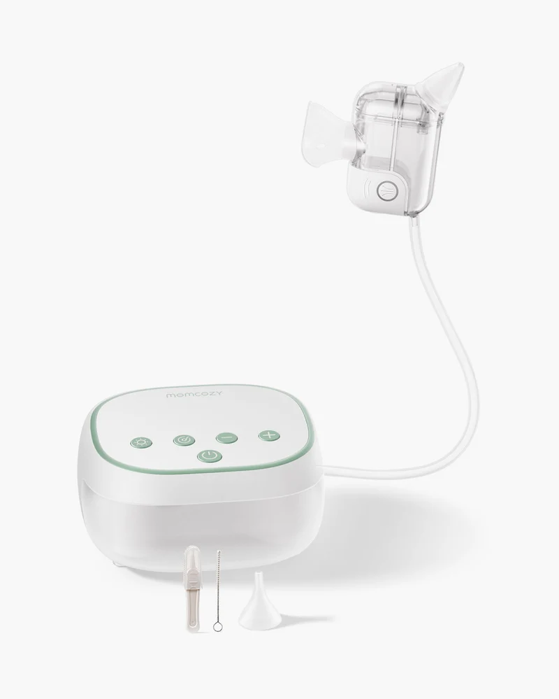 Aspiratore Nasale Elettrico 2 in 1 Momcozy BreezyClear Pro™ con Funzione Spray e Aspirazione.