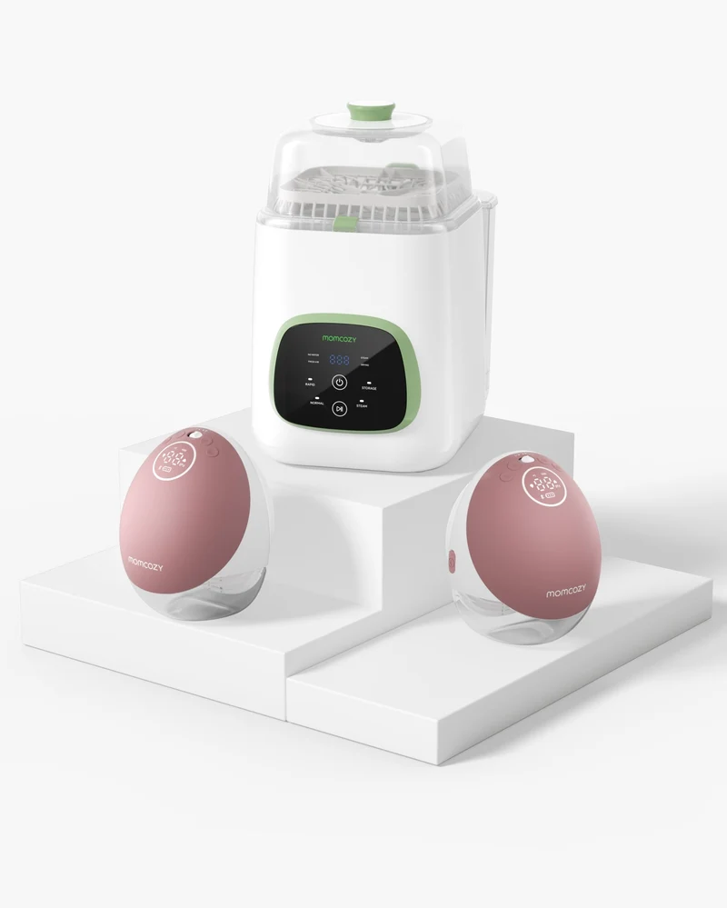 Kit Pompa e Pulizia: Tiralatte Elettrico Indossabile M9 e Lavabiberon con Sterilizzatore KleanPal Pro