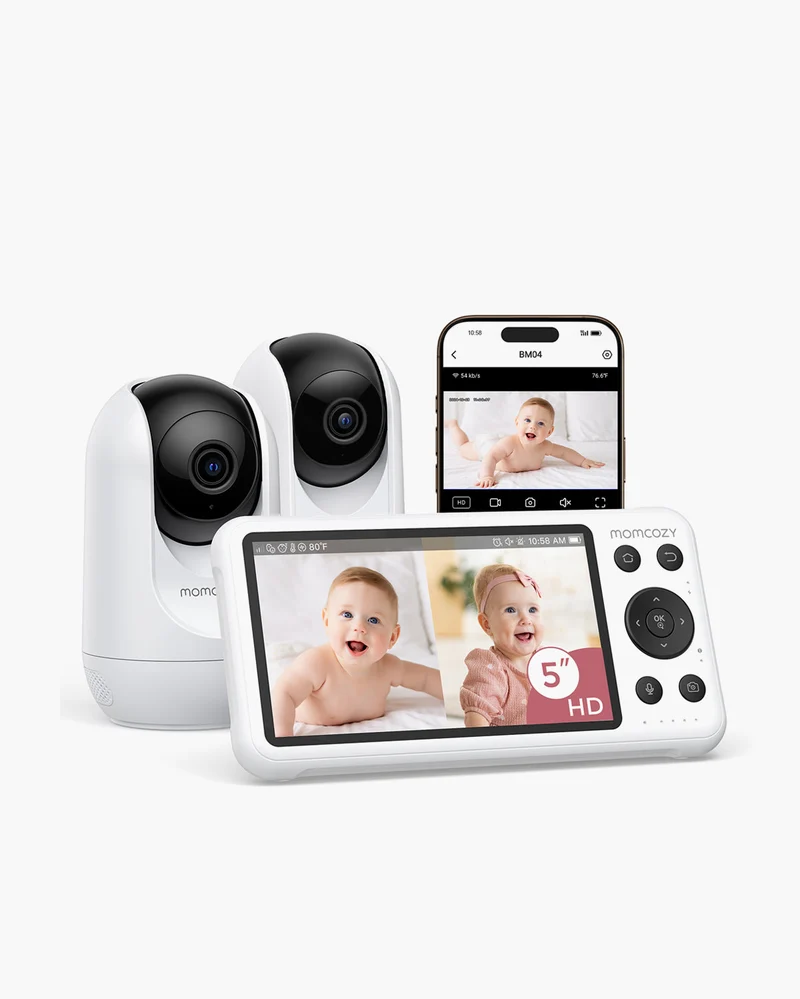 Smart Baby Monitor Momcozy 5” con Doppia Modalità e 2 Telecamere BM04