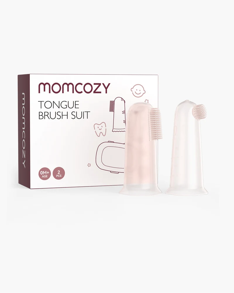 Serie per l'igiene Orale Momcozy: Spazzolino da Dito per Neonati (2 pezzi)