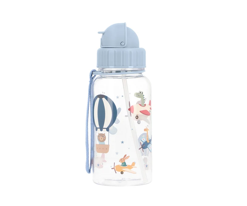 Tutete - Borraccia Tritan 500ml - Mongolfiera con Cannuccia Silicone BPA Free
