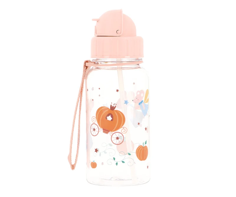 Tutete - Borraccia Tritan 500ml - Cenerentola con Cannuccia Silicone BPA Free