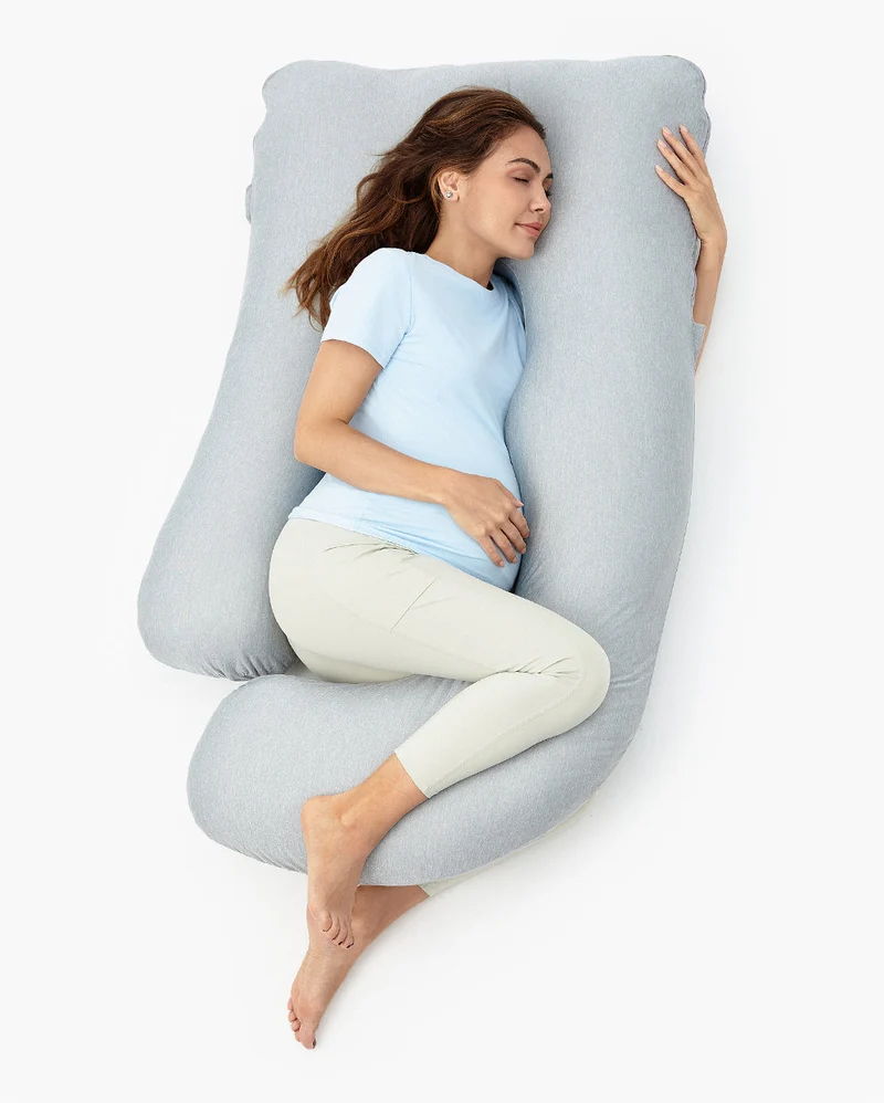 Cuscino per Gravidanza a Forma di U con Tessuto Rinfrescante ed Ergonomico