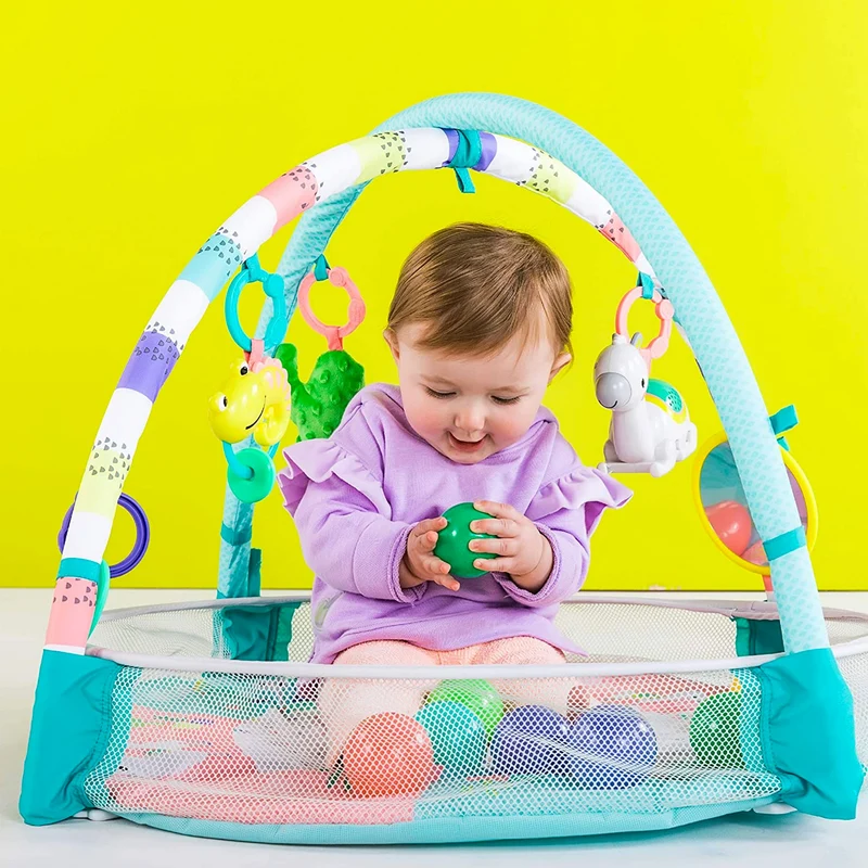 Palestrina Rosa Alpaca 4-in-1 ACTIVITY GYM & BALL ROUND con Bordi, Archi e Palline