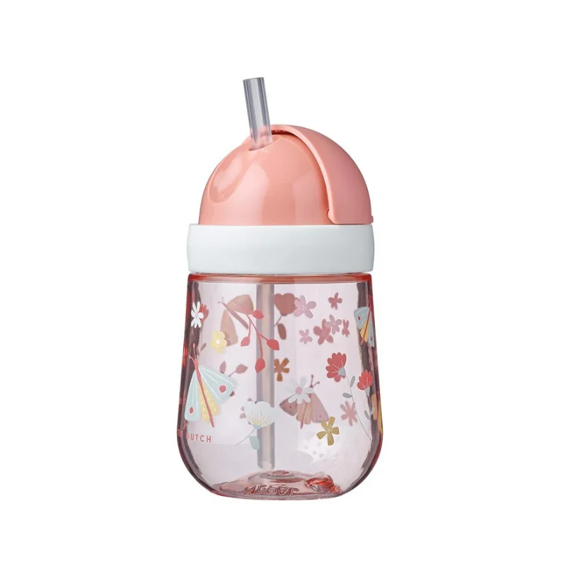 Little Dutch - Borraccia - Prima borraccia con cannuccia 300ml - Flowers & Butterflies