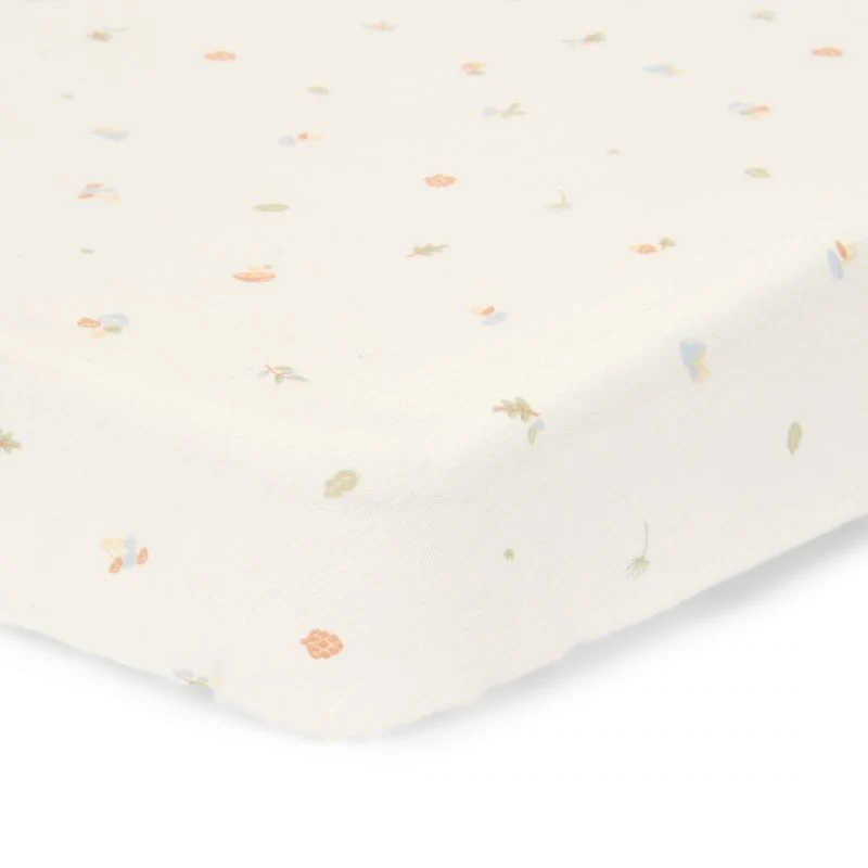Little Dutch - Lenzuolo angoli in cotone 70x140 - Forest Friends bianco