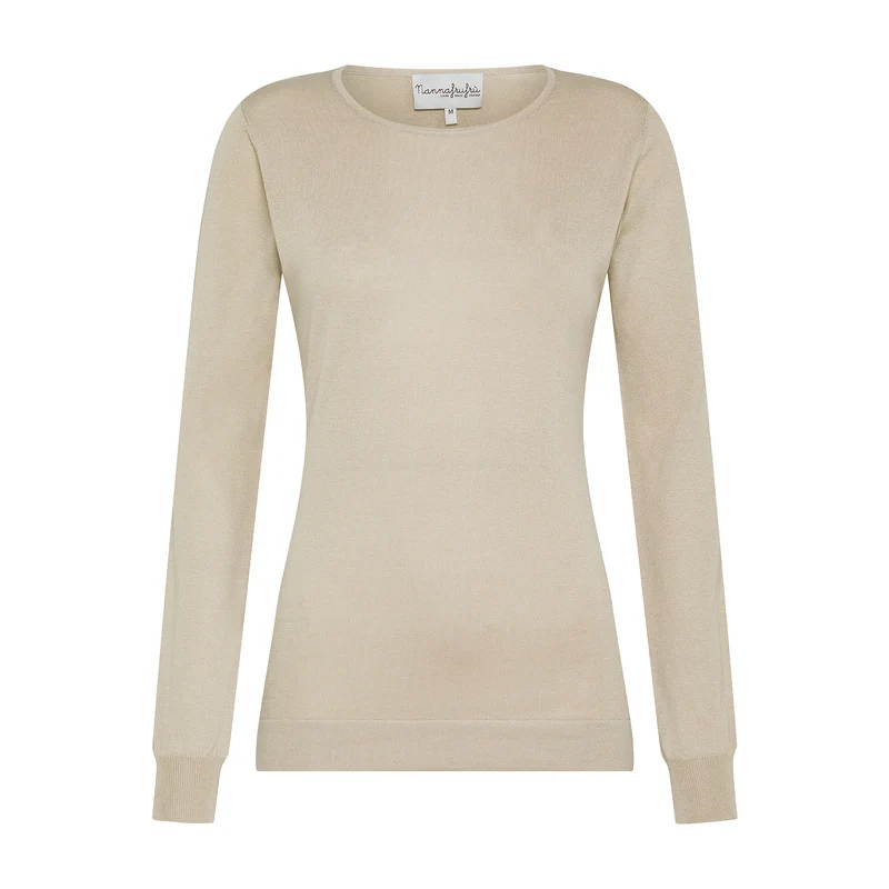 Maglia in Seta e Cashmere Beige