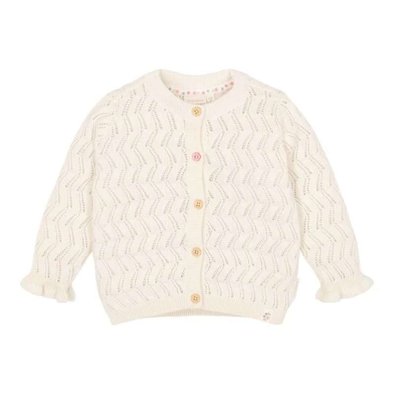 Little Dutch - Cardigan in maglia crema
