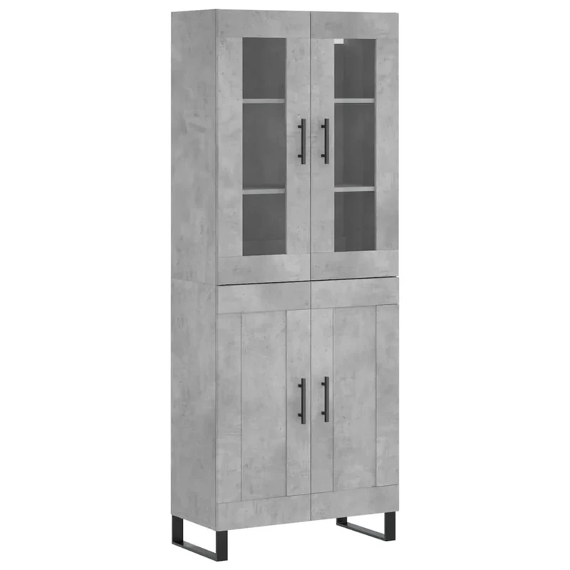 Buffet credenza cassettiera mobiletto mobile contenitore organizer cucina soggiorno salotto alto 69,5 x 34 x 180 cm legno ingegnerizzato grigio 02_0034569