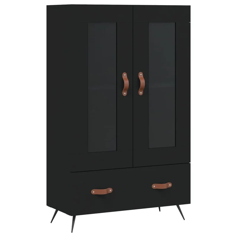 Buffet credenza cassettiera mobiletto mobile contenitore organizer cucina soggiorno salotto alto 69,5 x 31 x 115 cm legno ingegnerizzato nero 02_0034974