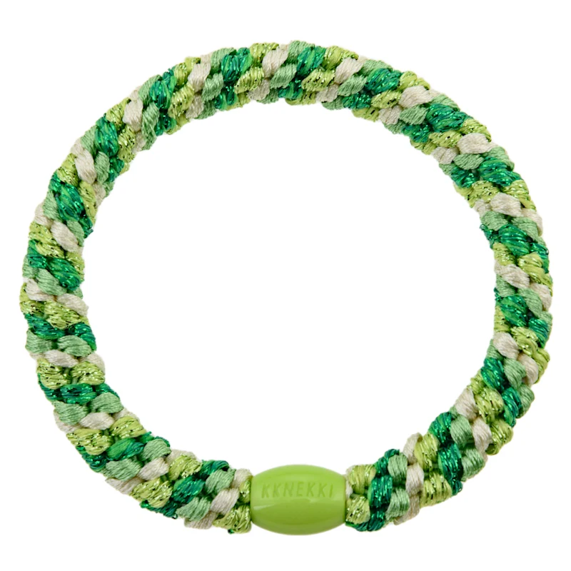 KKNEKKI - Elastico per capelli-braccialetto - Mix grass green green glitter