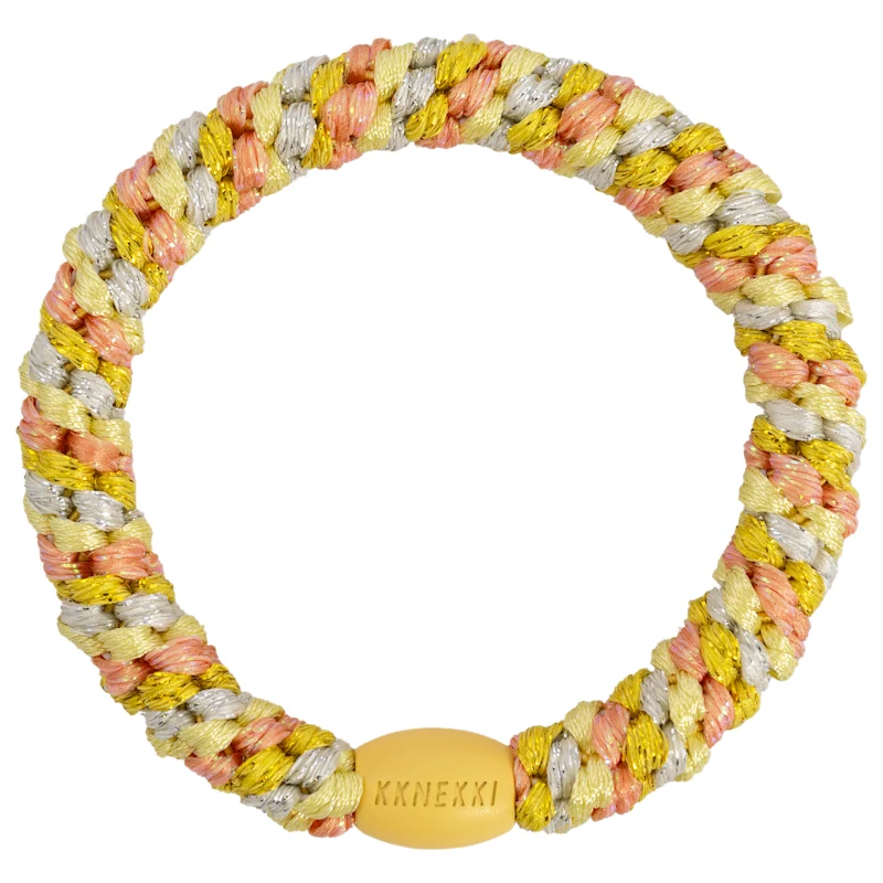 KKNEKKI - Elastico per capelli-braccialetto - Mix yellow peach glitter