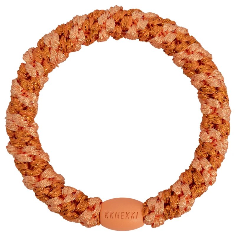 KKNEKKI - Elastico per capelli-braccialetto - Stripe faded orange glitter