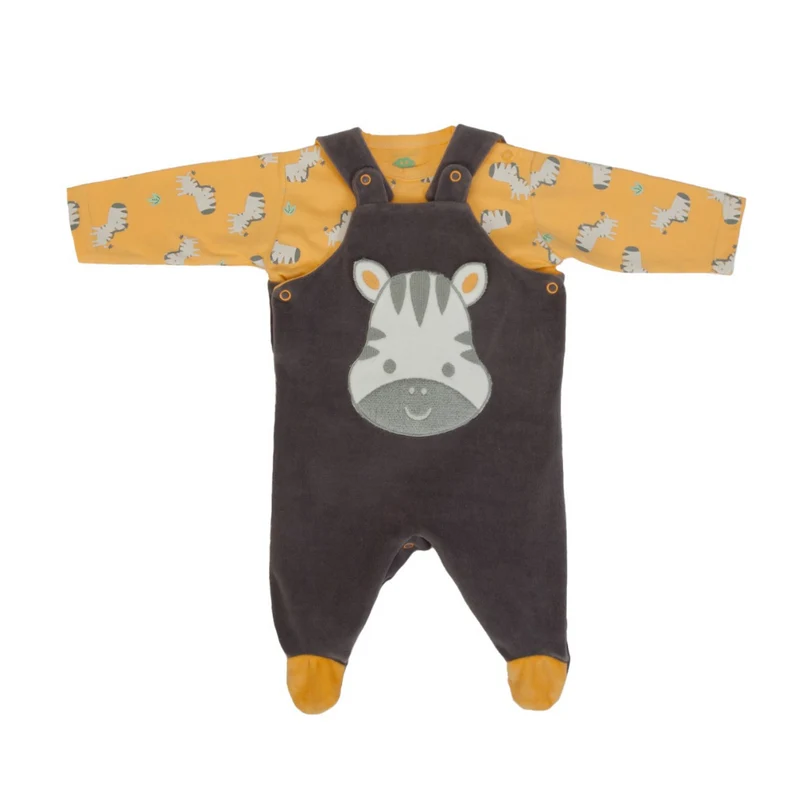 FS Baby - Tutina Salopette Ciniglia + maglietta coordinata 100% Cotone