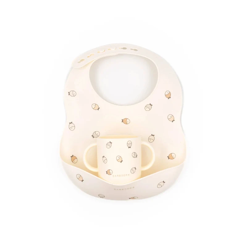 Bamboom - Set Bavaglino in silicone e Tazza - Fishes