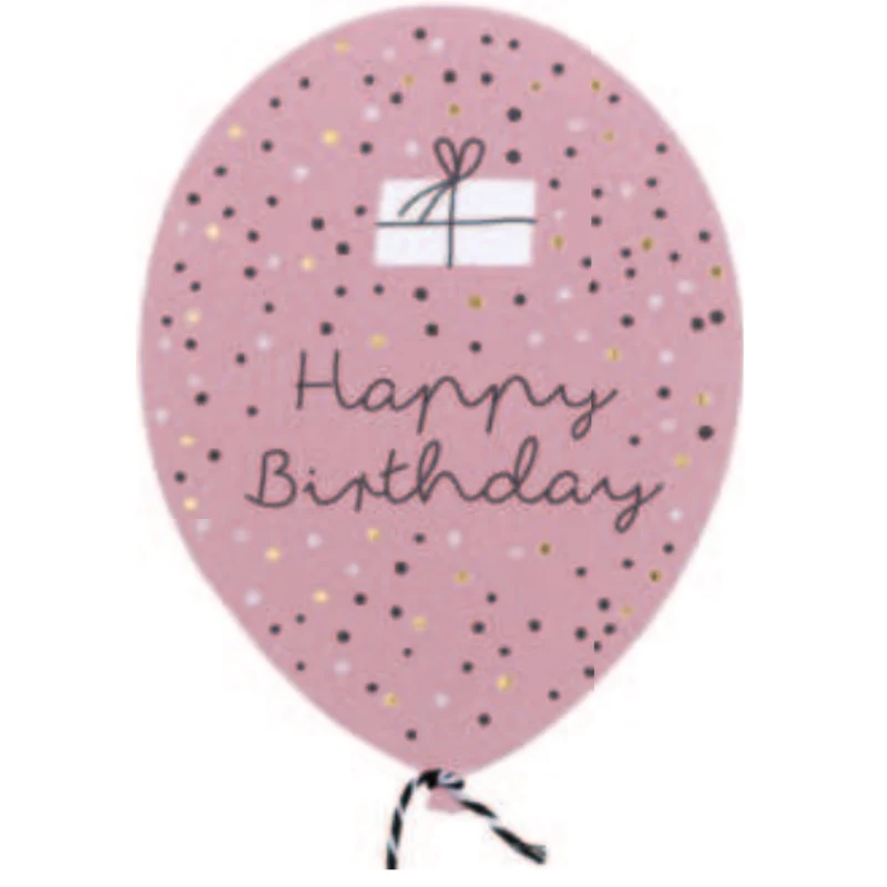 Räder - Biglietto di auguri - Compleanno - Palloncino Rosa con filo vero