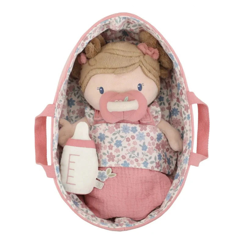 Little Dutch - Set babycare con bambola morbida culla e accessori - Rosa GRS