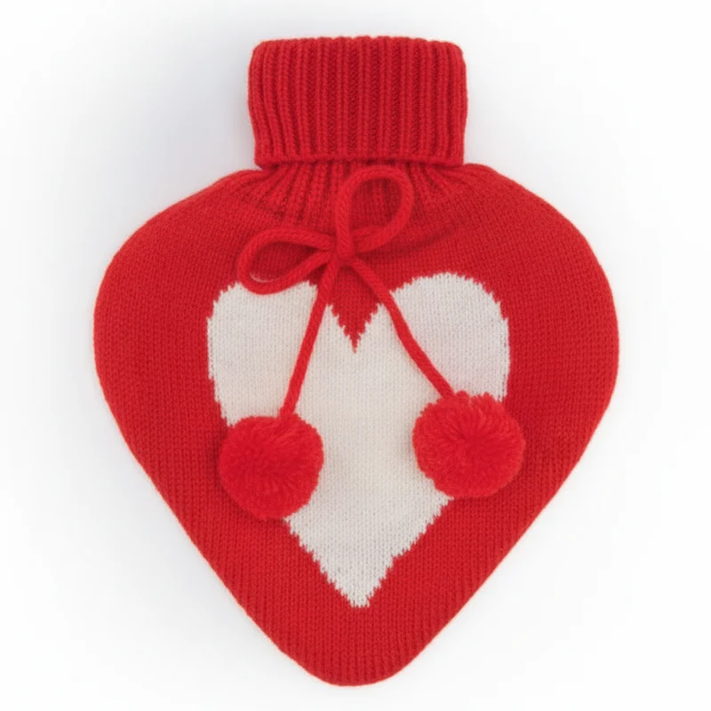 Borsa dell'acqua calda in Pile con Cuore Jacquard - Heart