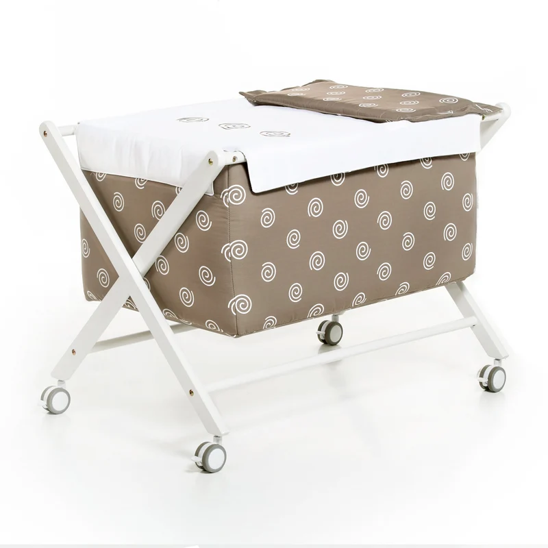 Culla incrocio con tessile in bianco e verde · 670-251