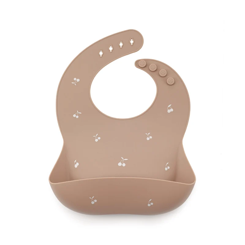 Sonia - Bavaglino in silicone con tasca - Tortora Ciliegia