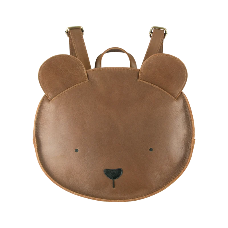 Donsje Amsterdam - Umi Schoolbag | Bear - Zaino in pelle Orsetto