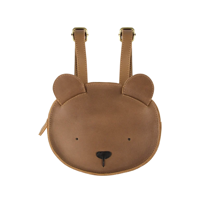 Donsje Amsterdam - Kapi Classic Backpack | Bear - Zainetto in pelle Orsetto