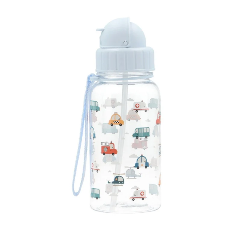 Tutete - Borraccia Tritan 500ml - Veicoli con Cannuccia Silicone BPA Free