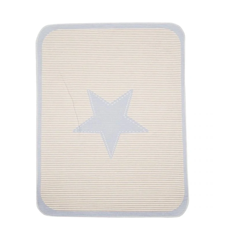 Fussenegger Kids - Coperta in flanella di cotone e viscosa 90x70 cm - Righe Stella Azzurra