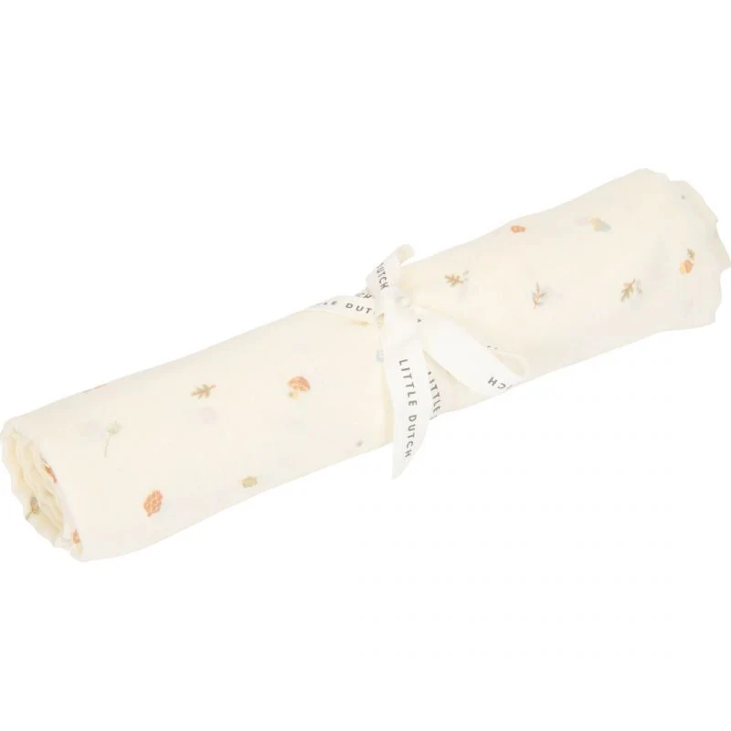 Little Dutch - Panno in Mussola Swaddle 120x120 cm - 100% Cotone Organico - Forest Treasures