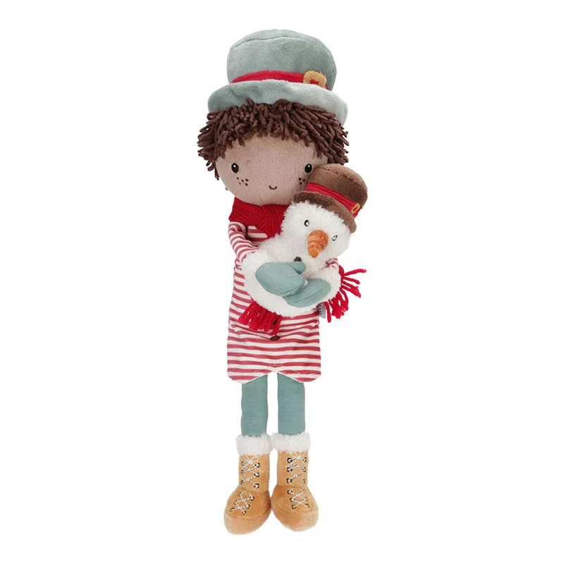 Little Dutch - Jake con pupazzo di neve - bambola morbida 35cm - Natale