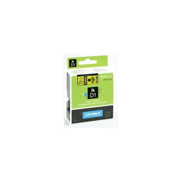 Dymo d1 etichette originali | rotolo da 19 mm x 7 m | stampa nera su giallo | etichette autoadesive per etichettatrice labelmanager | 1 pezzo - S0720880A