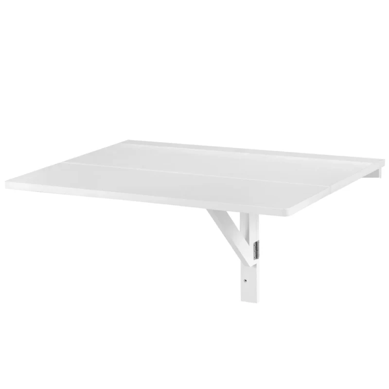 Tavolo pieghevole da parete 80 x 60 x 45 cm salvaspazio semplice e pratico in MDF bianco 20_0013984