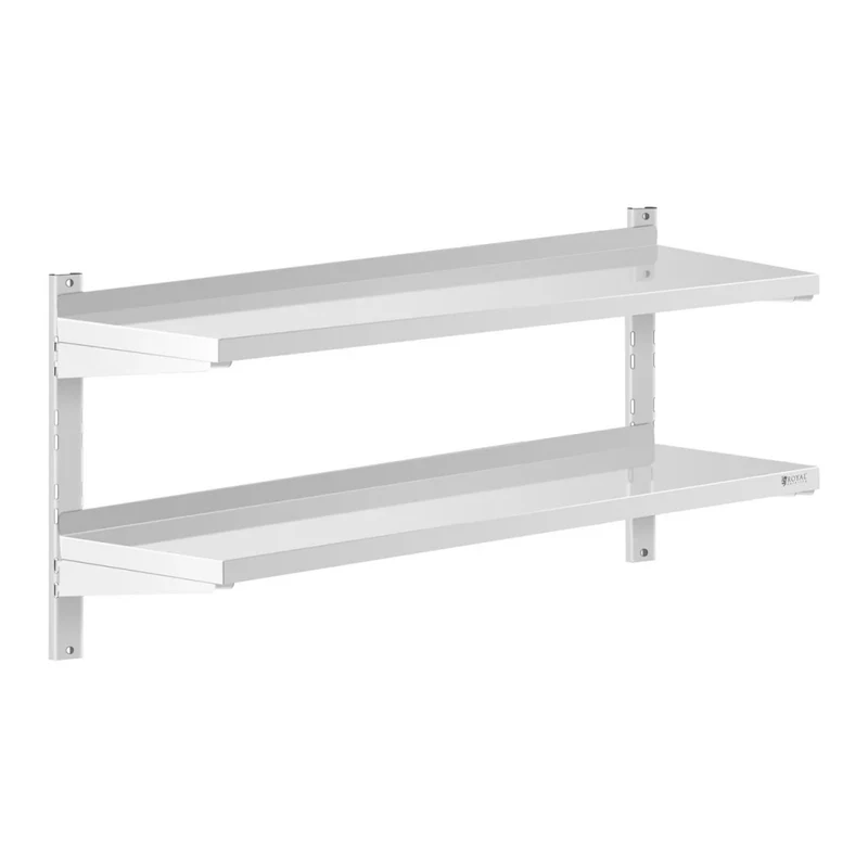 Mensola da cucina professionale in acciaio inox con 2 ripiani 40 x 120 cm 14_0001552