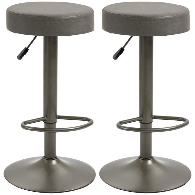 SET 2 SGABELLI GIREVOLI CON ALTEZZA REGOLABILE 35X36X64-85CM GRIGIO