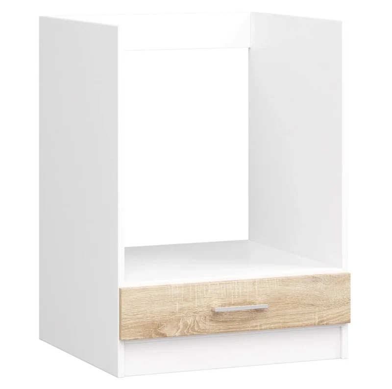 Mobile da cucina per incasso del forno AKORD S60 sistema LIMA Bianco 60 cm 1 anta inserto frontale Sonoma Quercia 60x55x82 cm