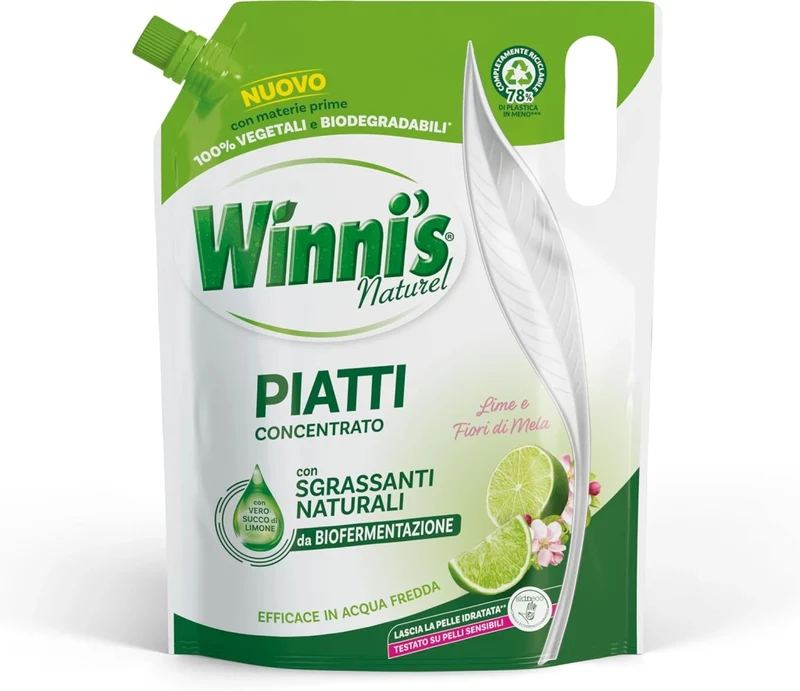 WINNI'S RICARICA DETERGENTE PIATTI DA 900ML LIME E FIORI DI MELA