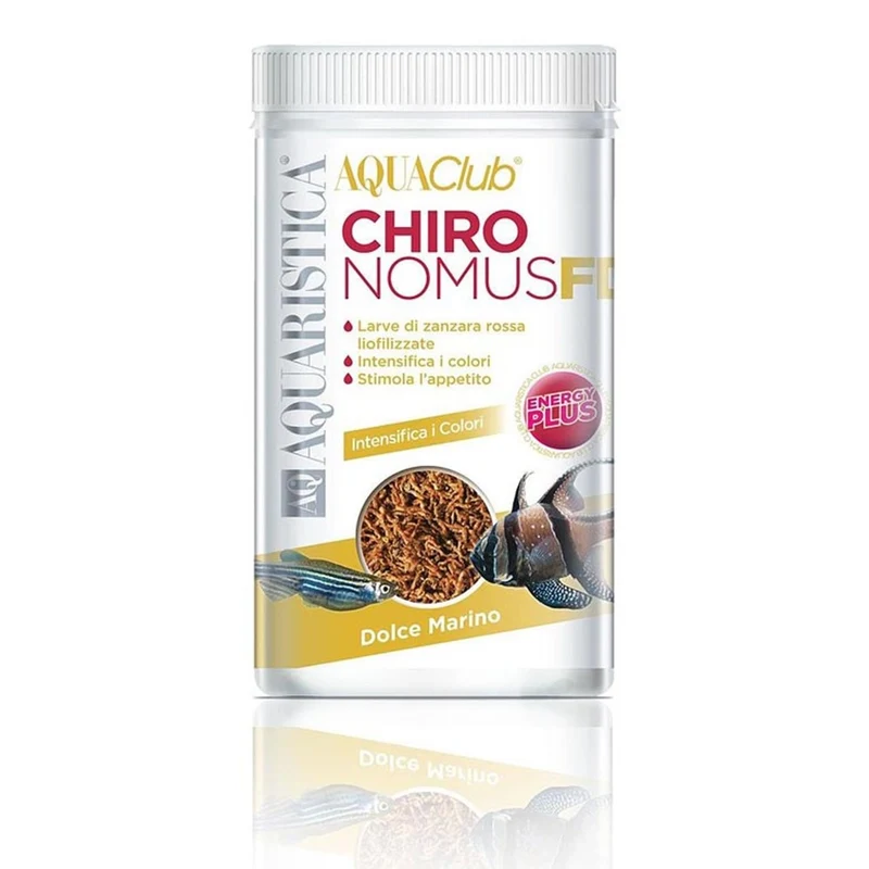 Aquaristica Chironomus FD - Larve rosse di zanzara liofilizzate per pesci marini e d'acqua dolce Formato: 170 ml