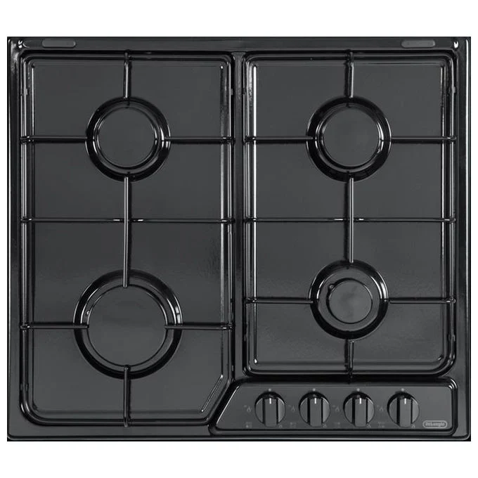 De'Longhi YNF 46 ASV Piano cottura Gas 58 cm 4 fuochi griglie smaltate accensione elettronica colore Nero