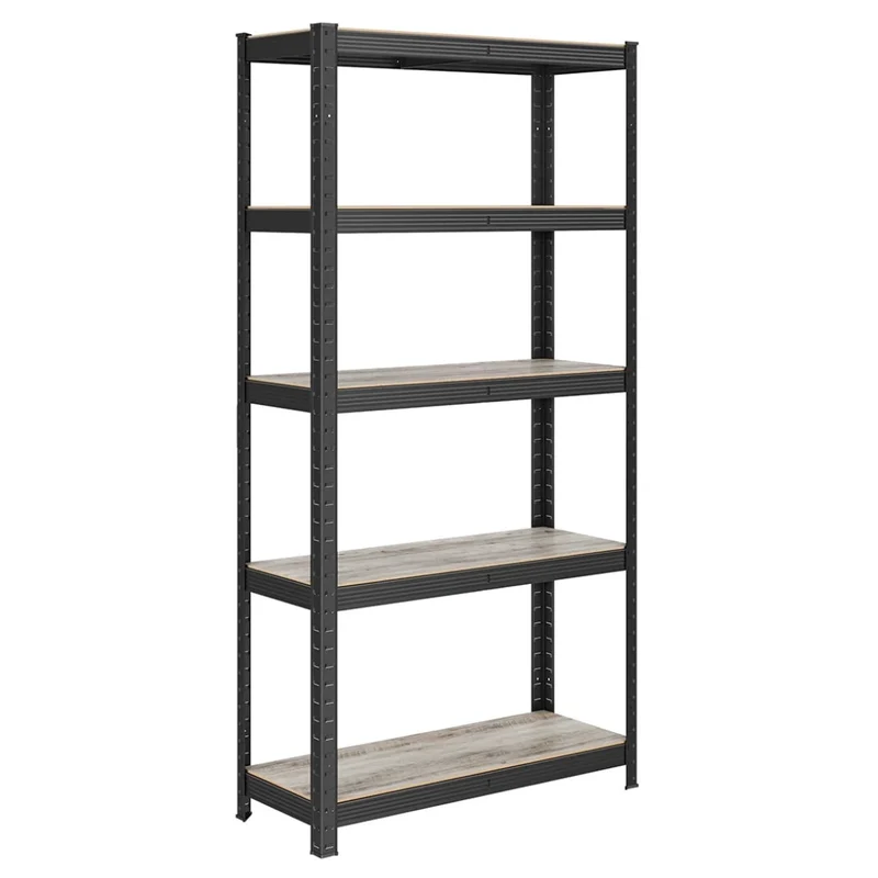 Scaffale a 5 ripiani 150 x 75 x 30 cm portata totale 650 kg (130 kg/ripiano) scaffale in stile industriale con ripiani regolabili per soggiorno o cucina nero 12_0005441