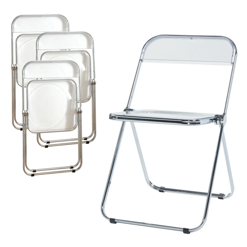 Set di 4 sedie pieghevoli 74 x 46 x 47 cm trasparenti 03_0009852