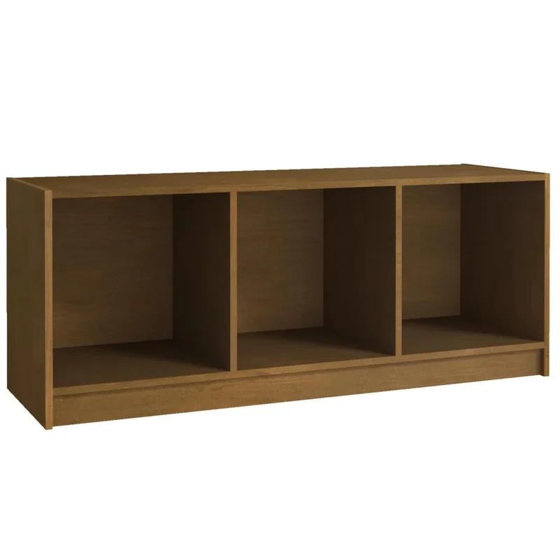 Mobile TV multimediale mensola TV credenza TV sala da pranzo soggiorno camera da letto color miele 104 x 33 x 41 cm legno di pino massiccio marrone 02_0027695